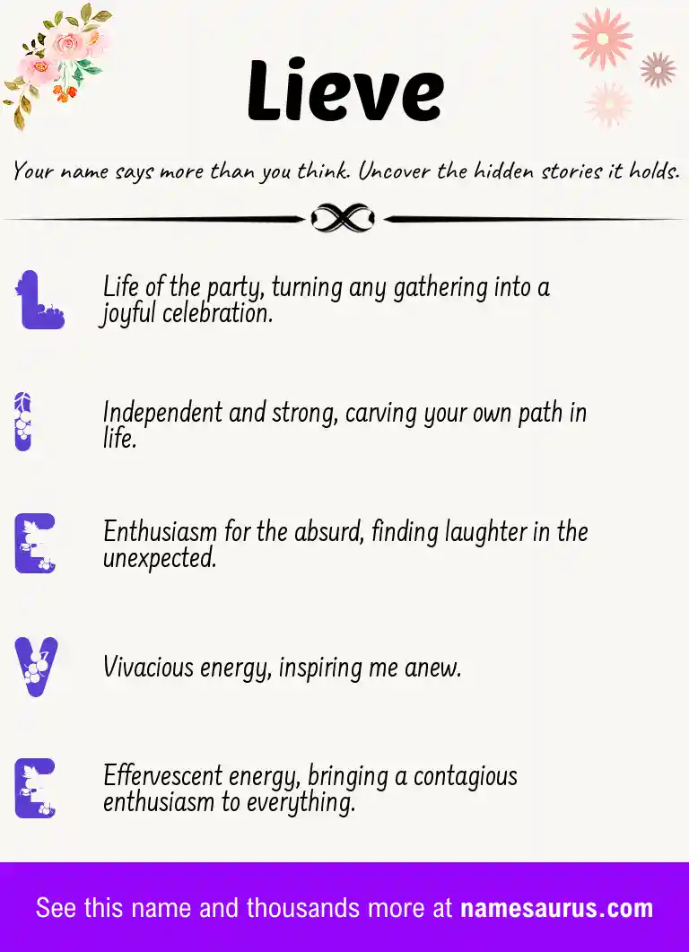 Acrostic poem about Lieve.