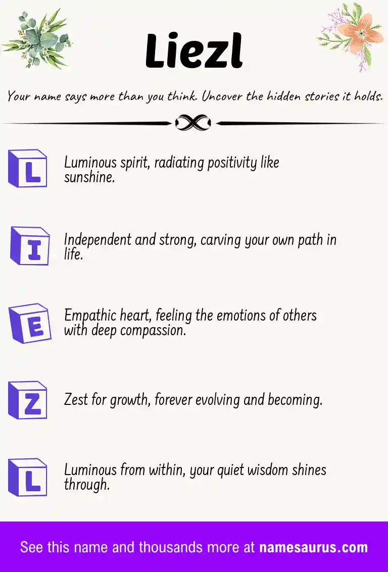 Acrostic poem about Liezl.