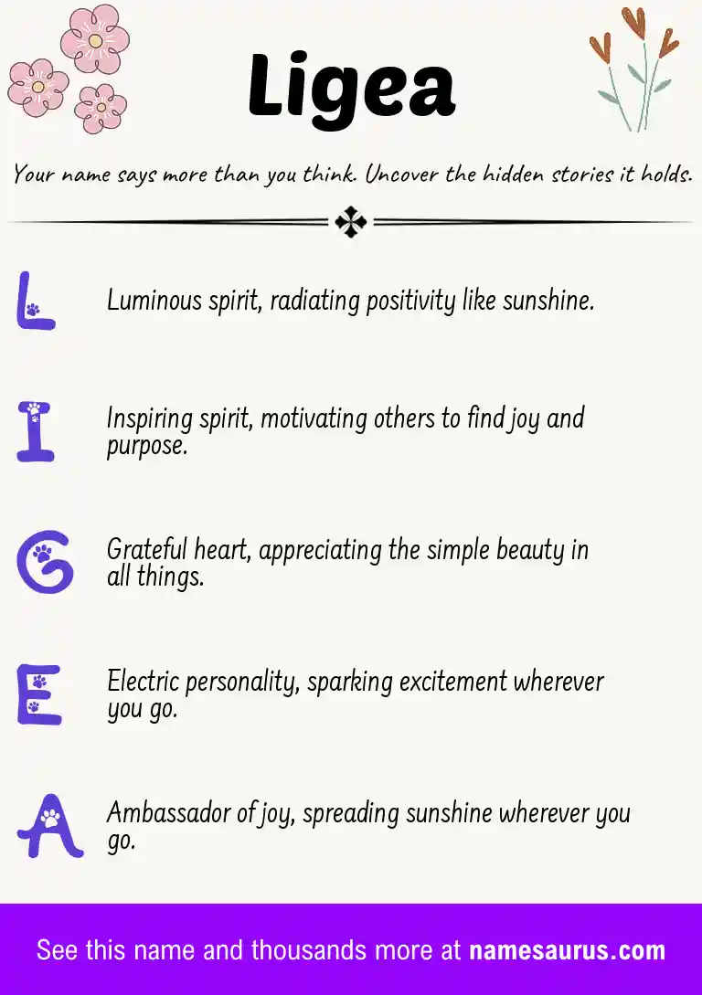 Acrostic poem about Ligea.