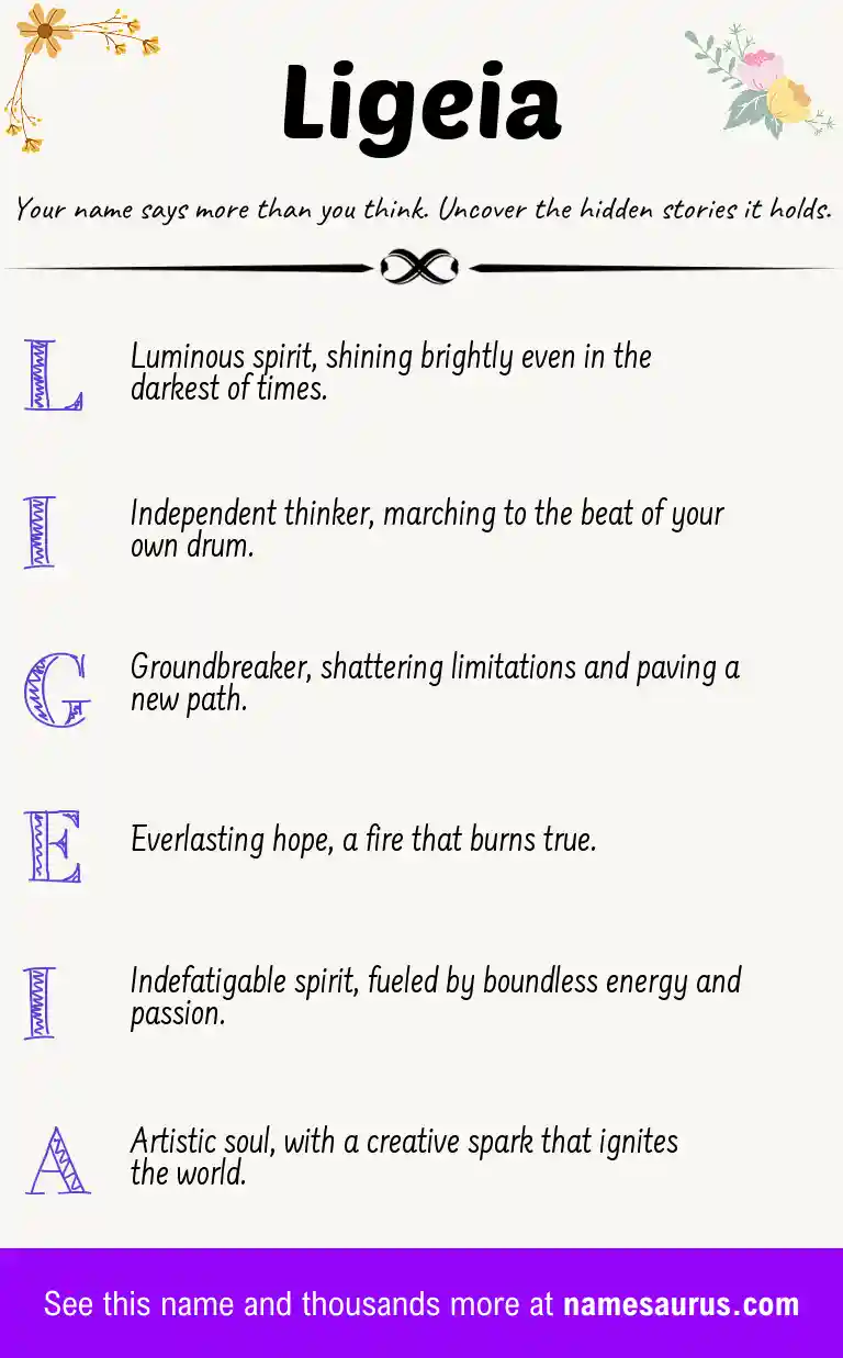 Acrostic poem about Ligeia.