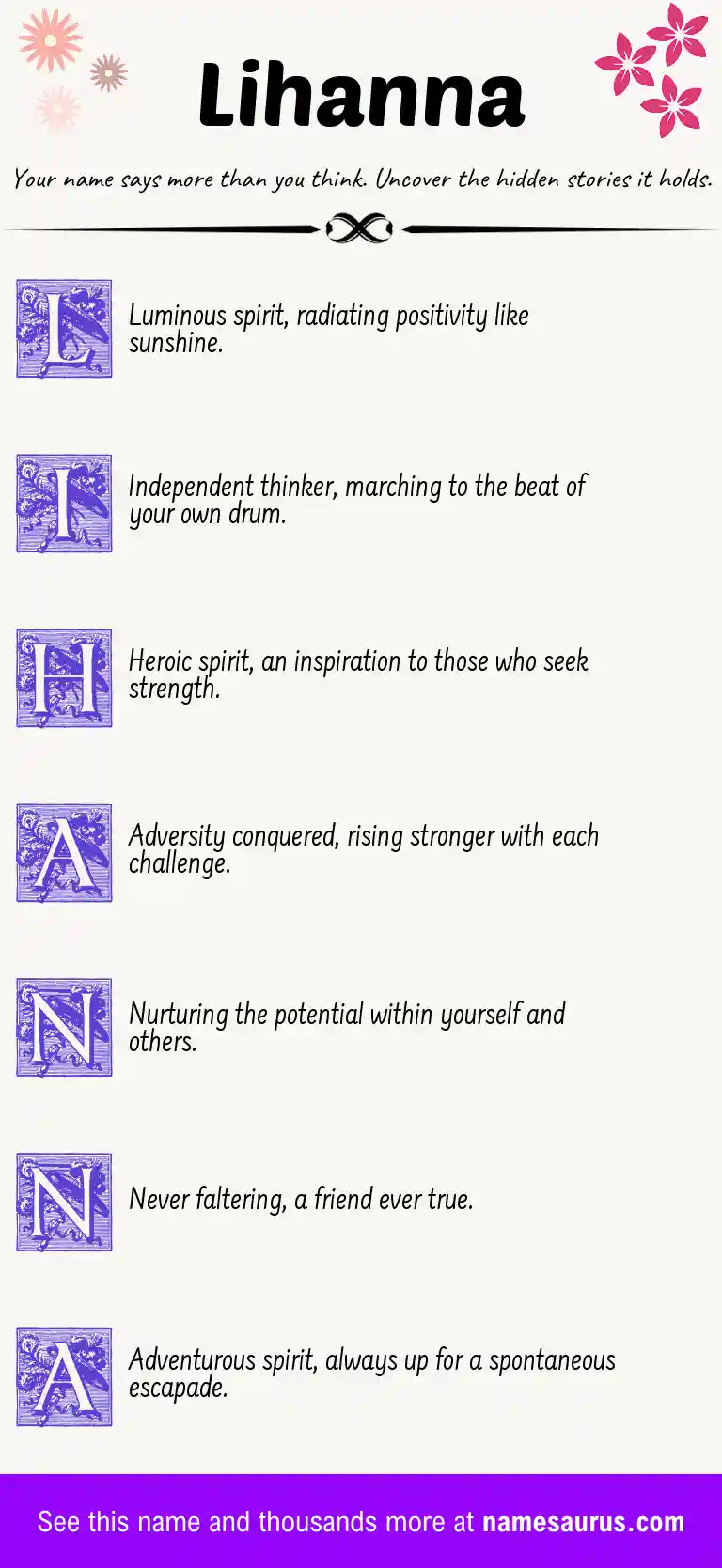 Acrostic poem about Lihanna.