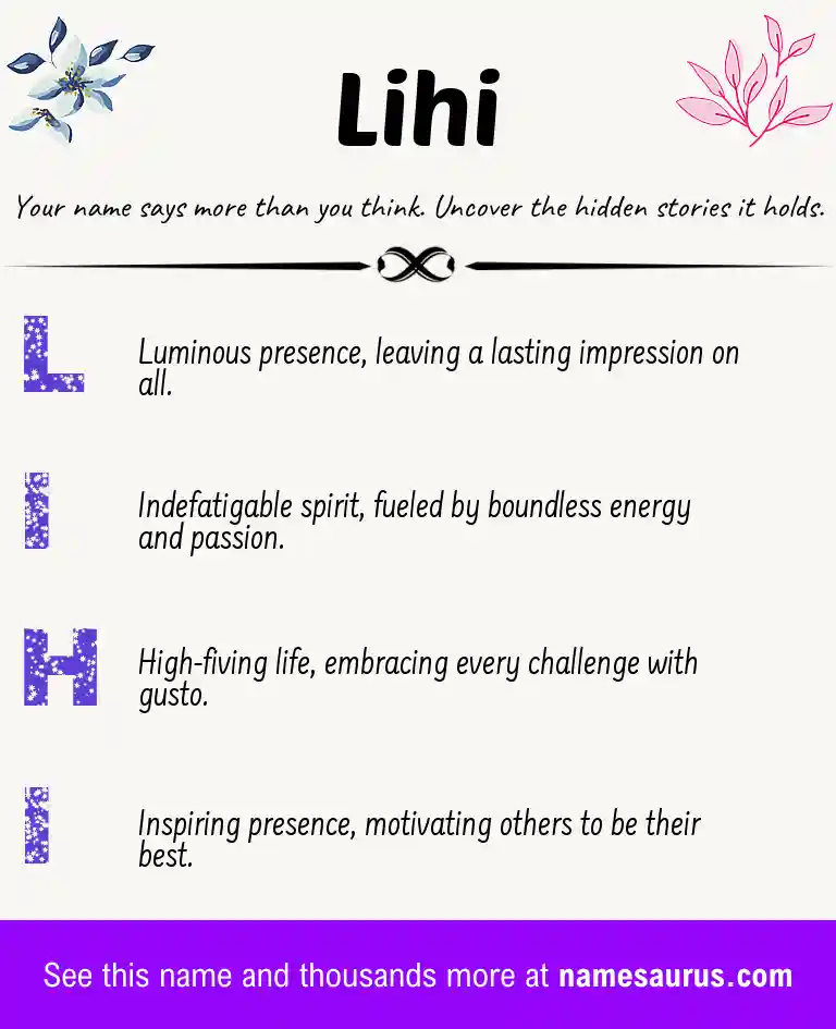 Acrostic poem about Lihi.