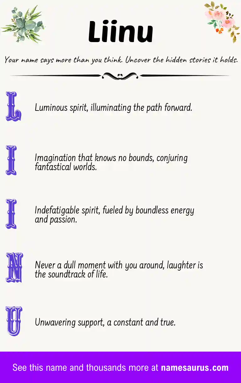 Acrostic poem about Liinu.