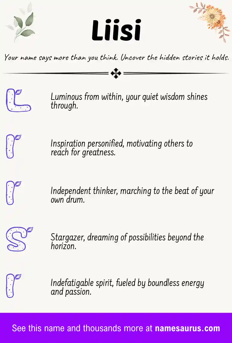 Acrostic poem about Liisi.