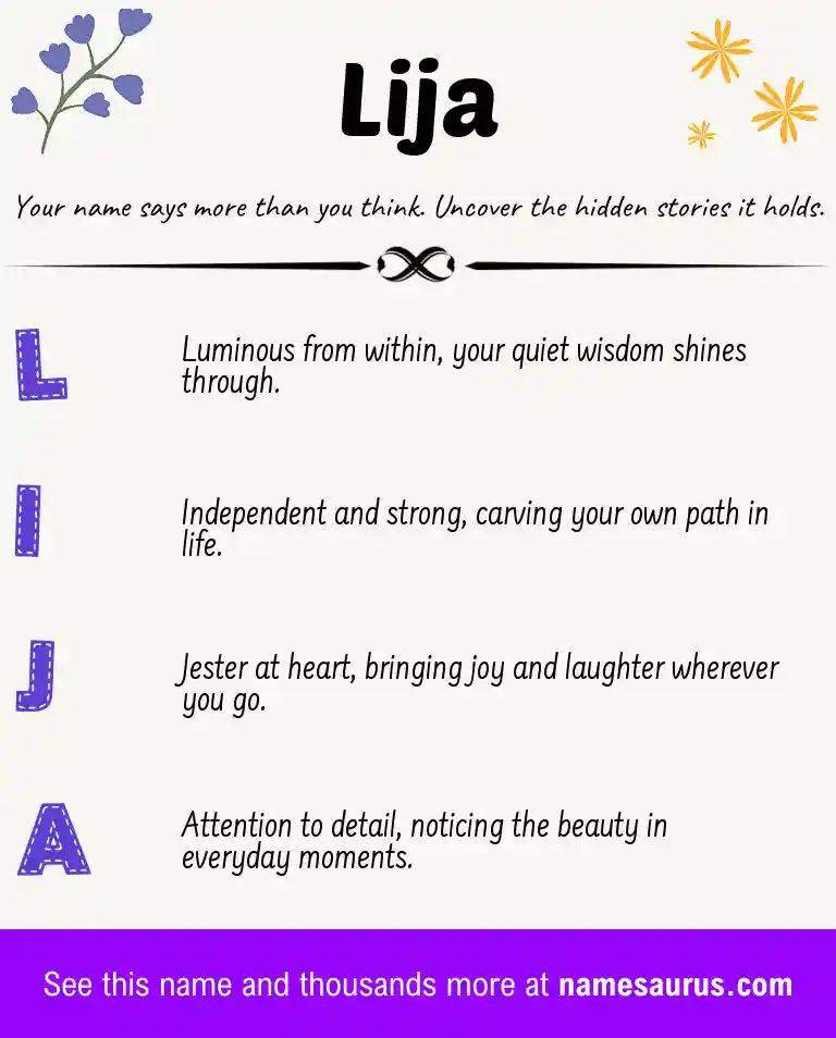 Acrostic poem about Lija.