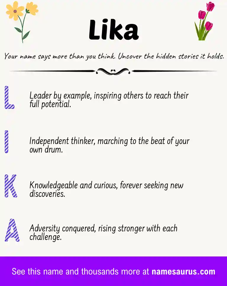Acrostic poem about Lika.