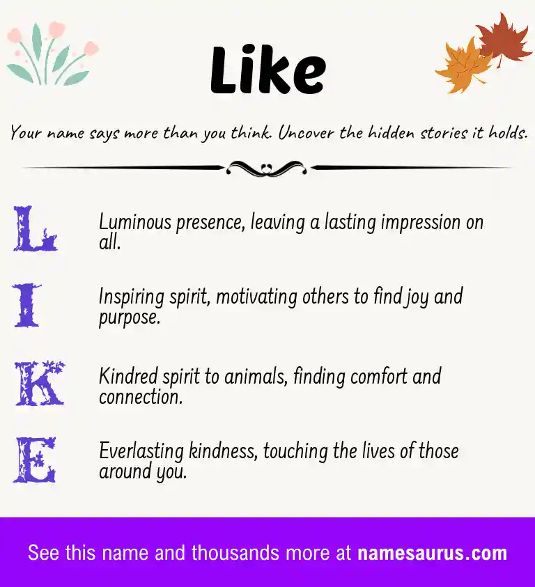 Acrostic poem about Like.