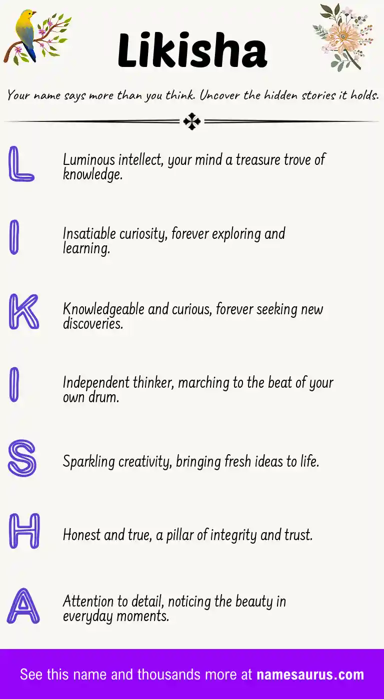Acrostic poem about Likisha.
