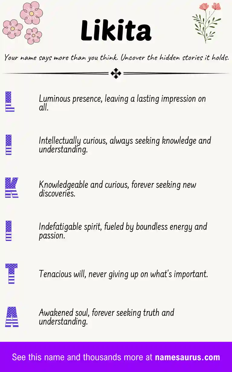 Acrostic poem about Likita.