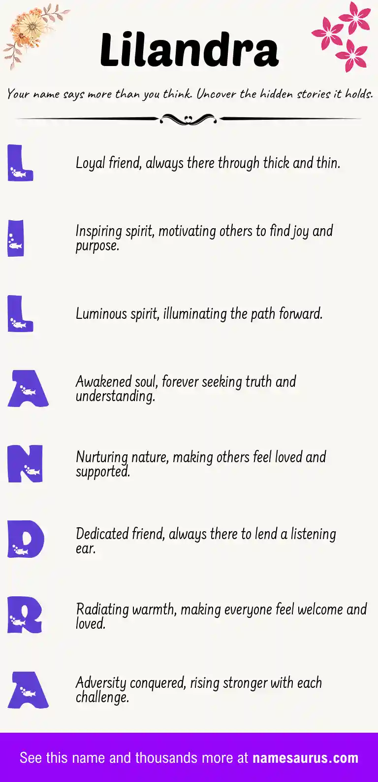 Acrostic poem about Lilandra.