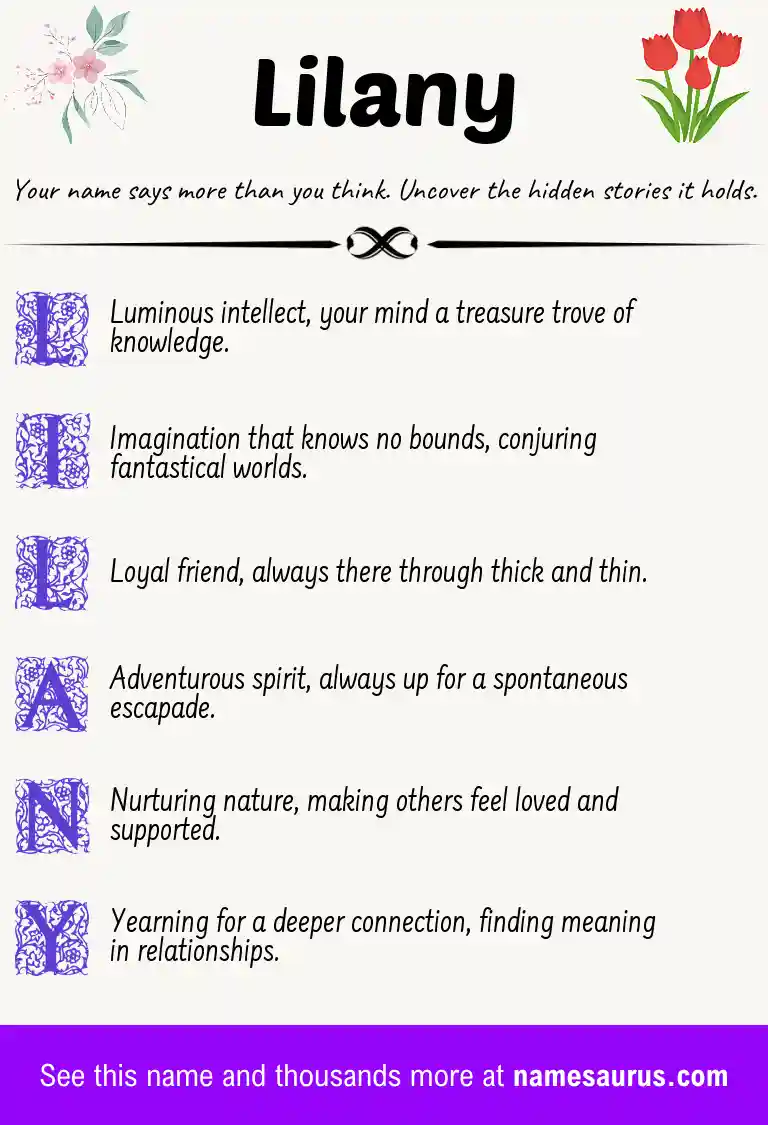 Acrostic poem about Lilany.