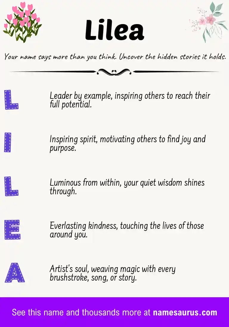 Acrostic poem about Lilea.