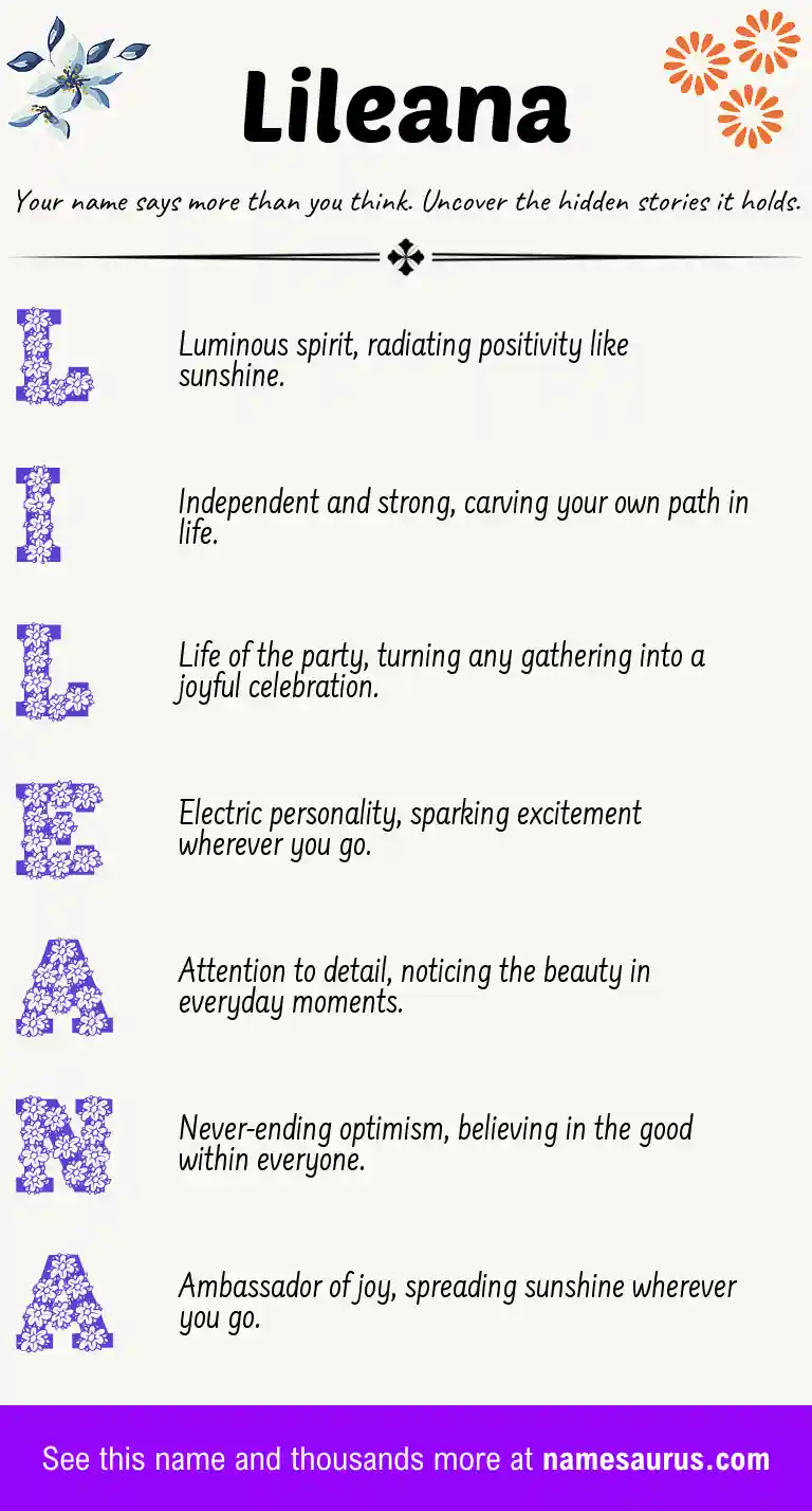 Acrostic poem about Lileana.