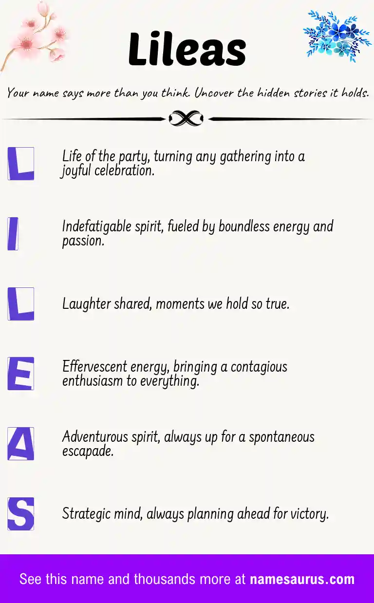 Acrostic poem about Lileas.