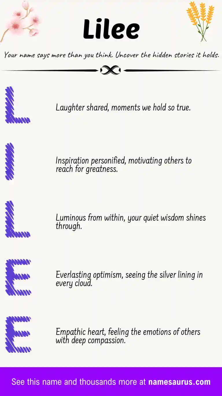 Acrostic poem about Lilee.