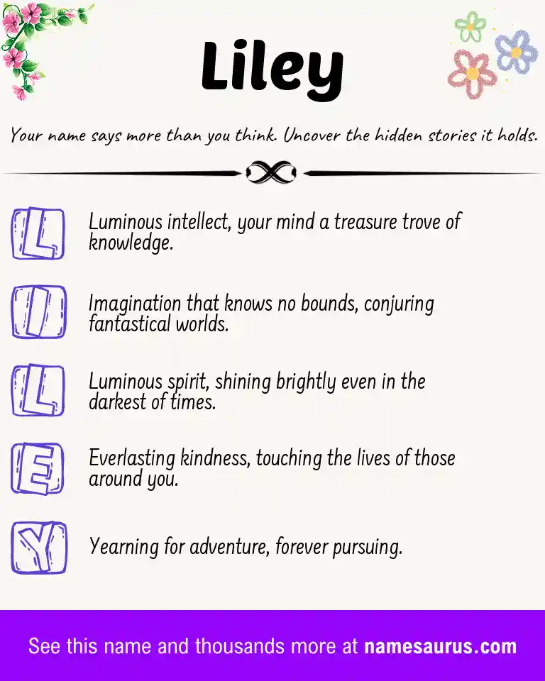 Acrostic poem about Liley.