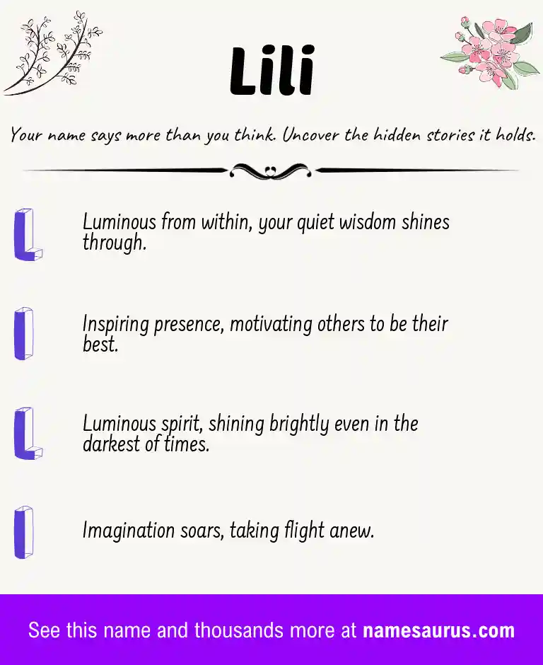 Acrostic poem about Lili.