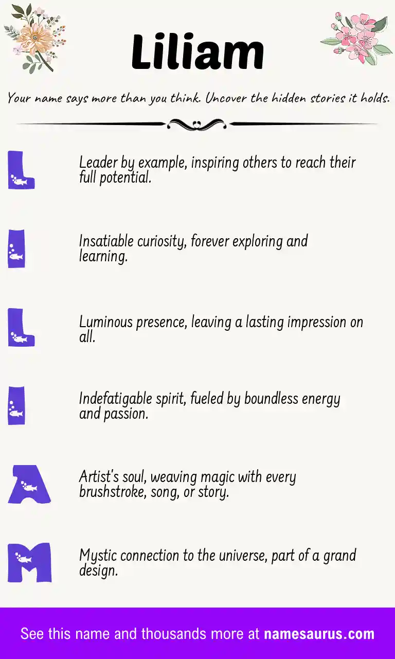 Acrostic poem about Liliam.