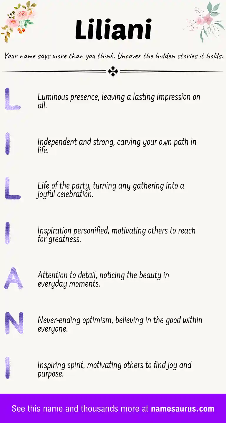 Acrostic poem about Liliani.