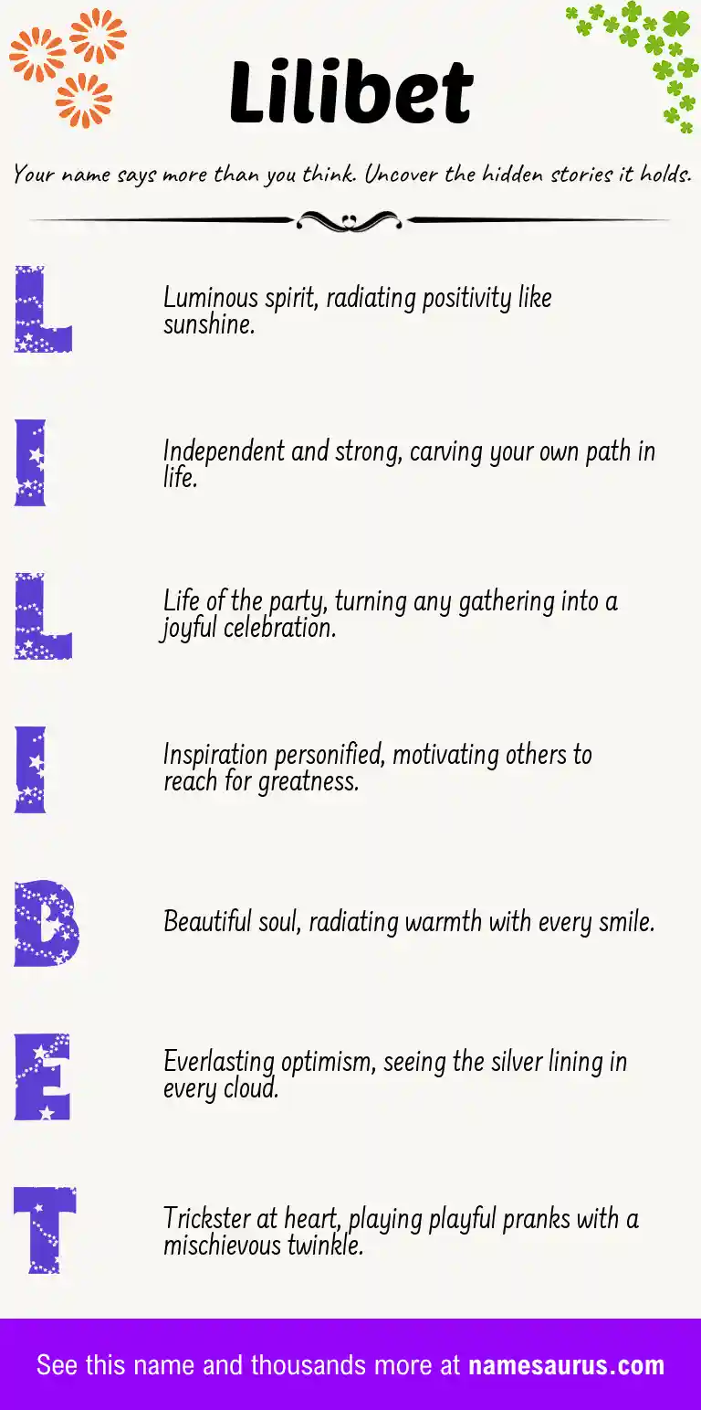 Acrostic poem about Lilibet.