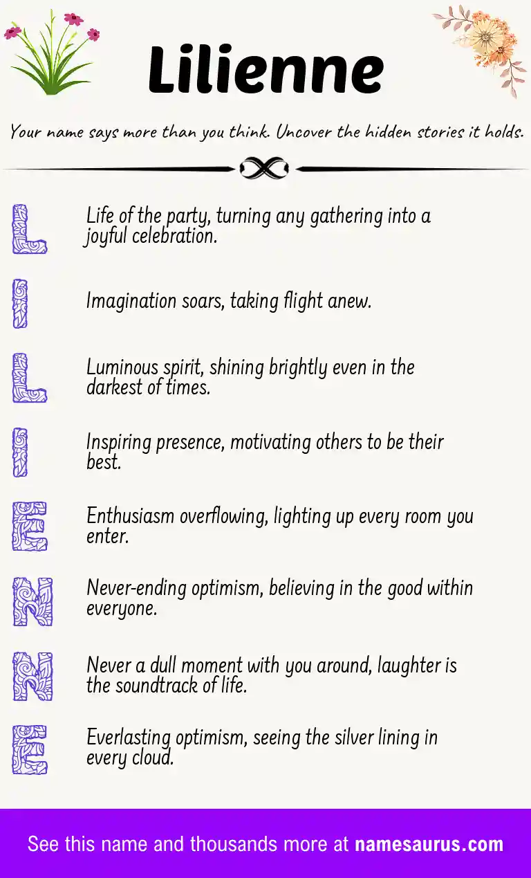 Acrostic poem about Lilienne.