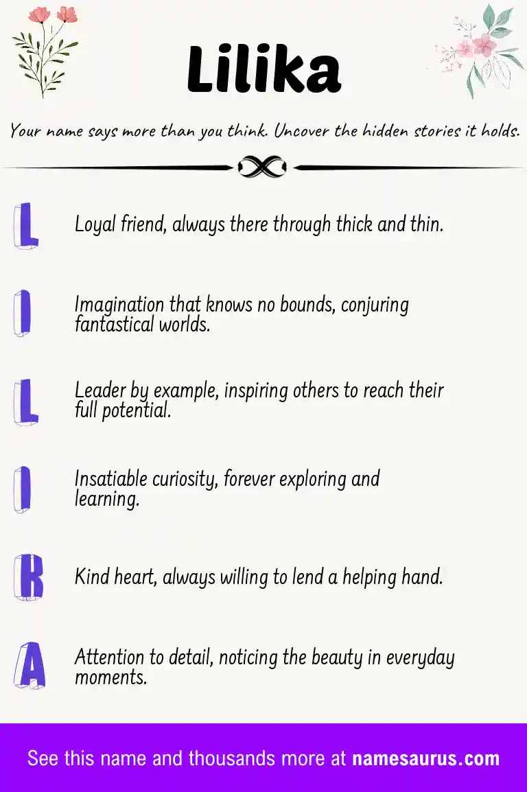 Acrostic poem about Lilika.