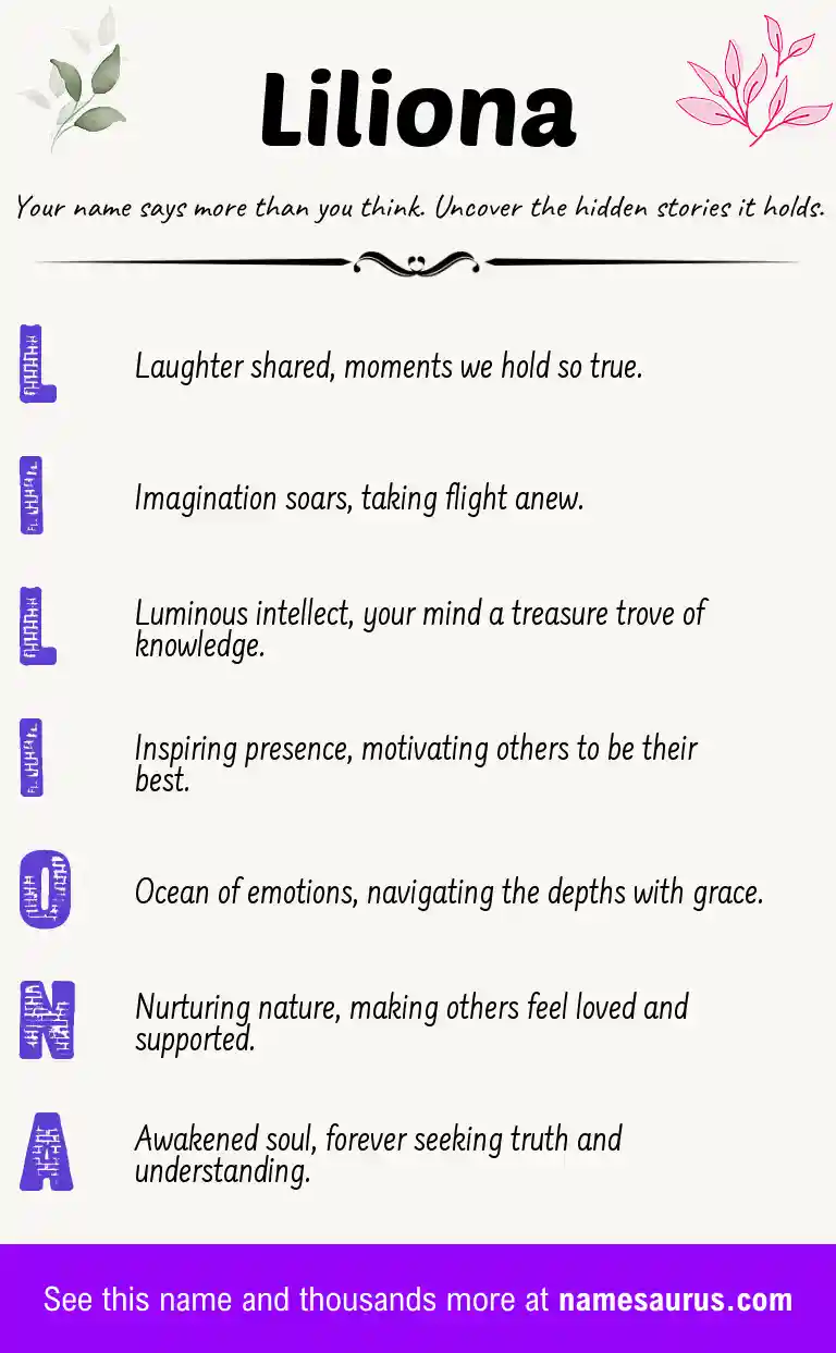 Acrostic poem about Liliona.