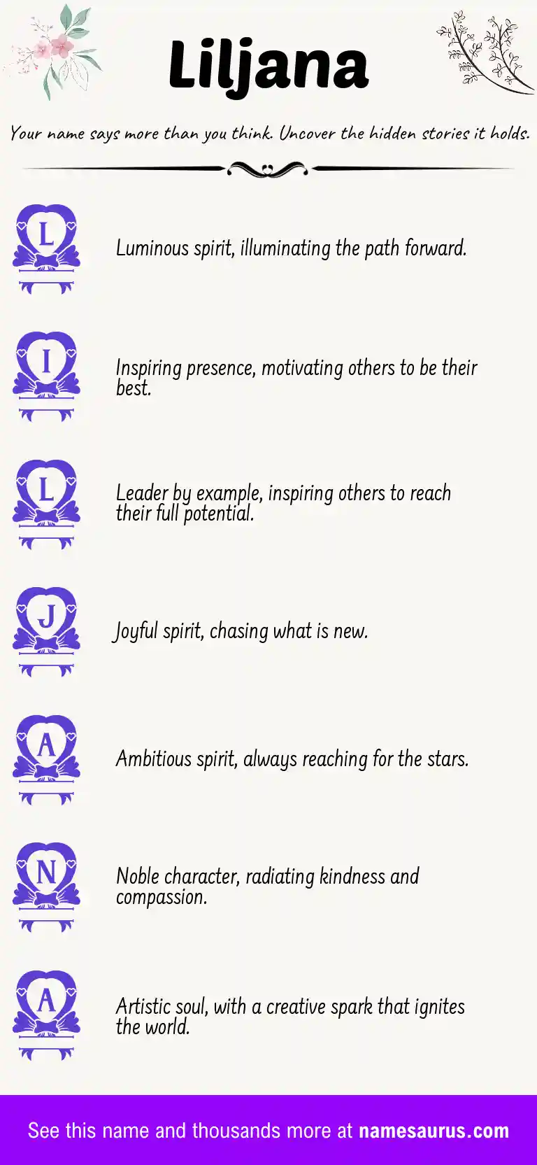 Acrostic poem about Liljana.