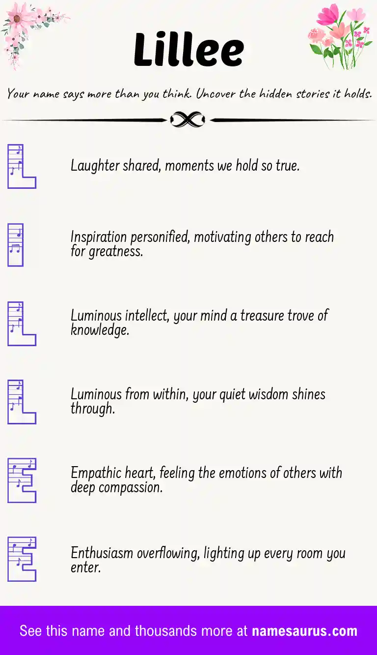 Acrostic poem about Lillee.