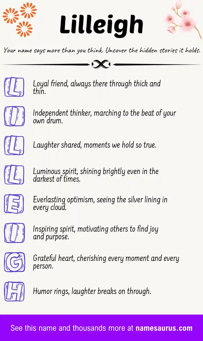 Acrostic poem about Lilleigh.