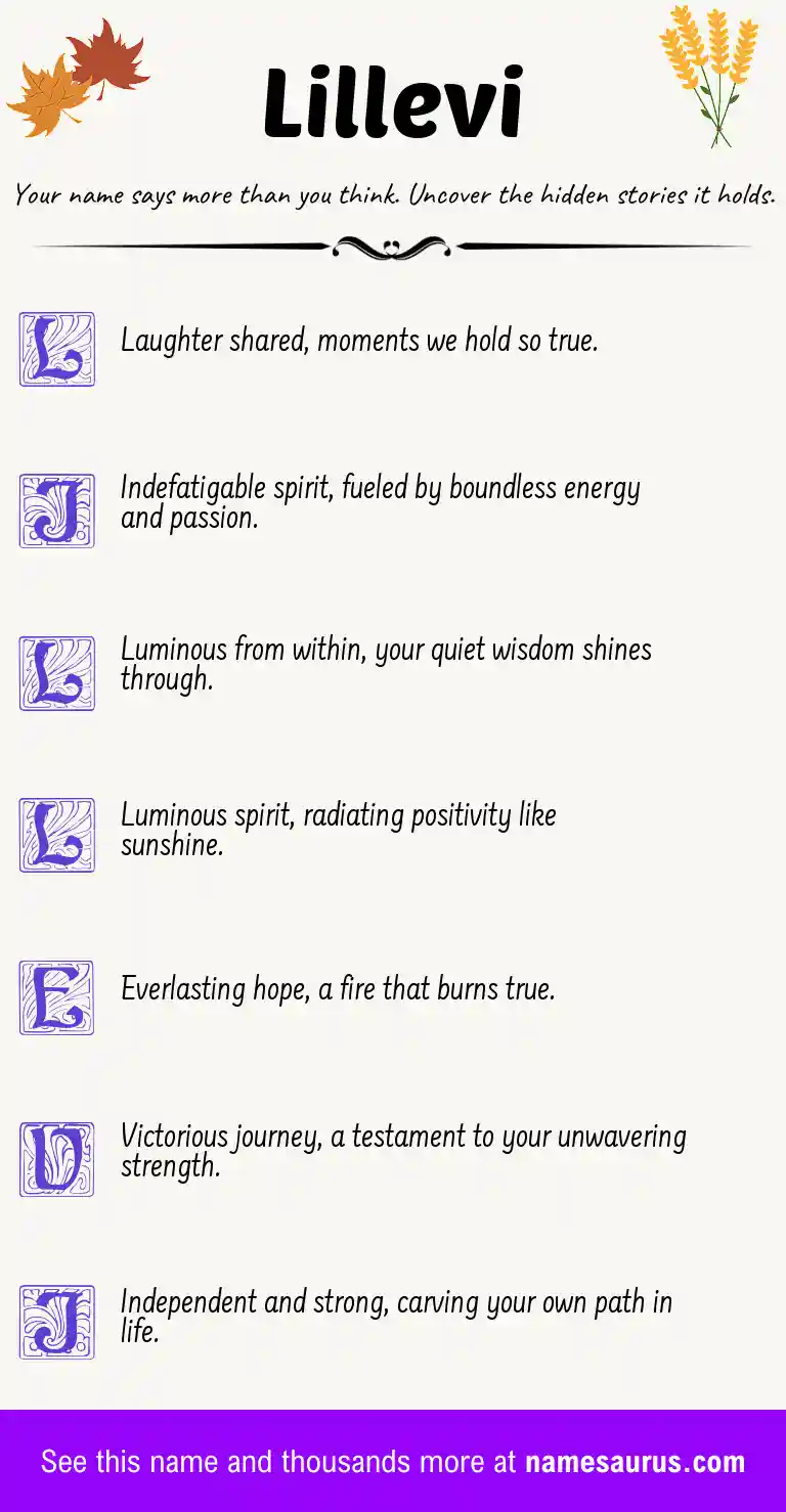 Acrostic poem about Lillevi.