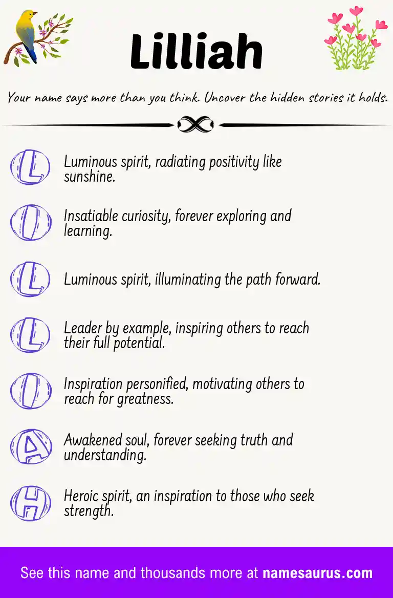 Acrostic poem about Lilliah.