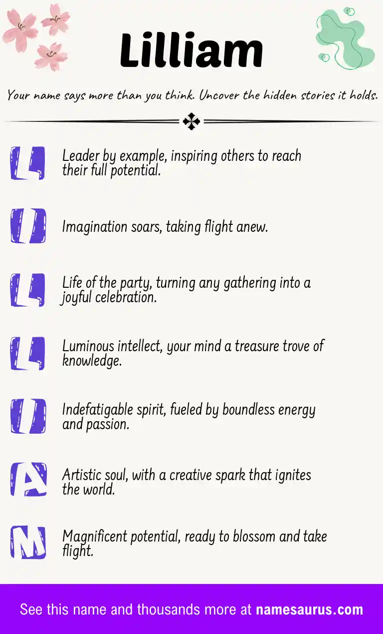 Acrostic poem about Lilliam.