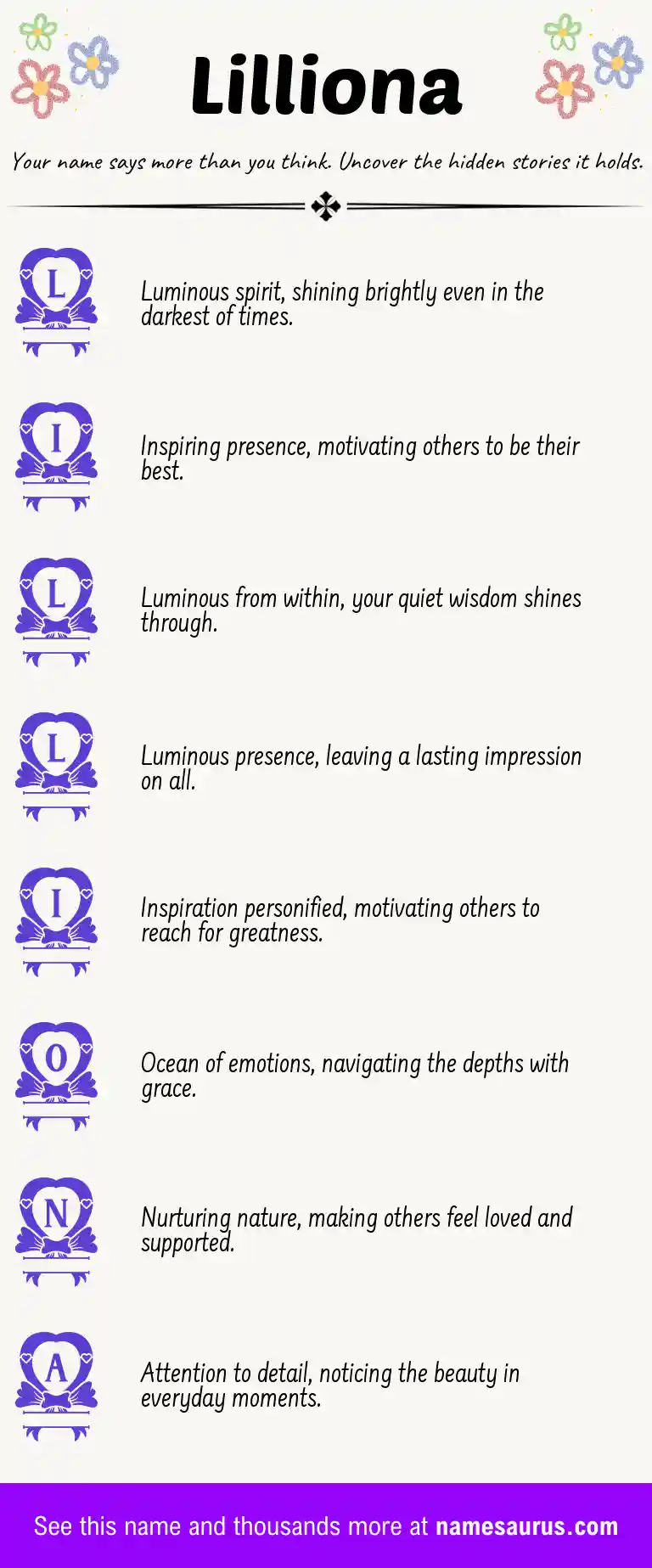 Acrostic poem about Lilliona.