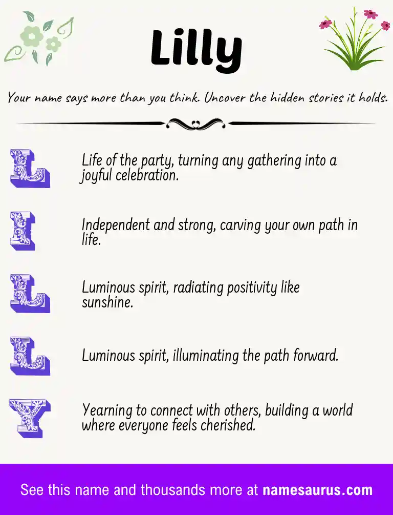 Acrostic poem about Lilly.