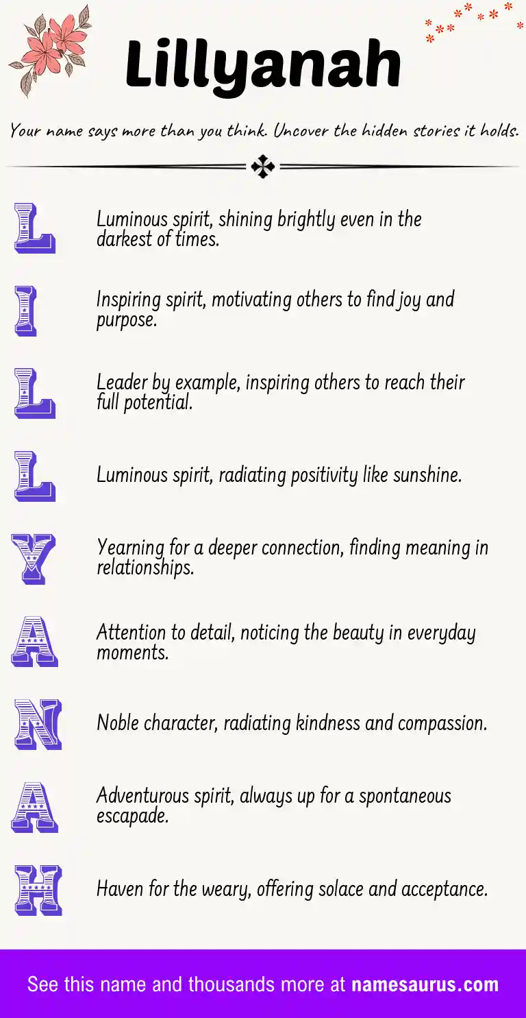 Acrostic poem about Lillyanah.