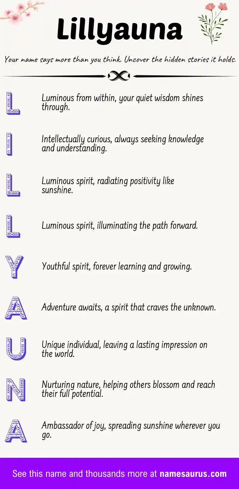 Acrostic poem about Lillyauna.