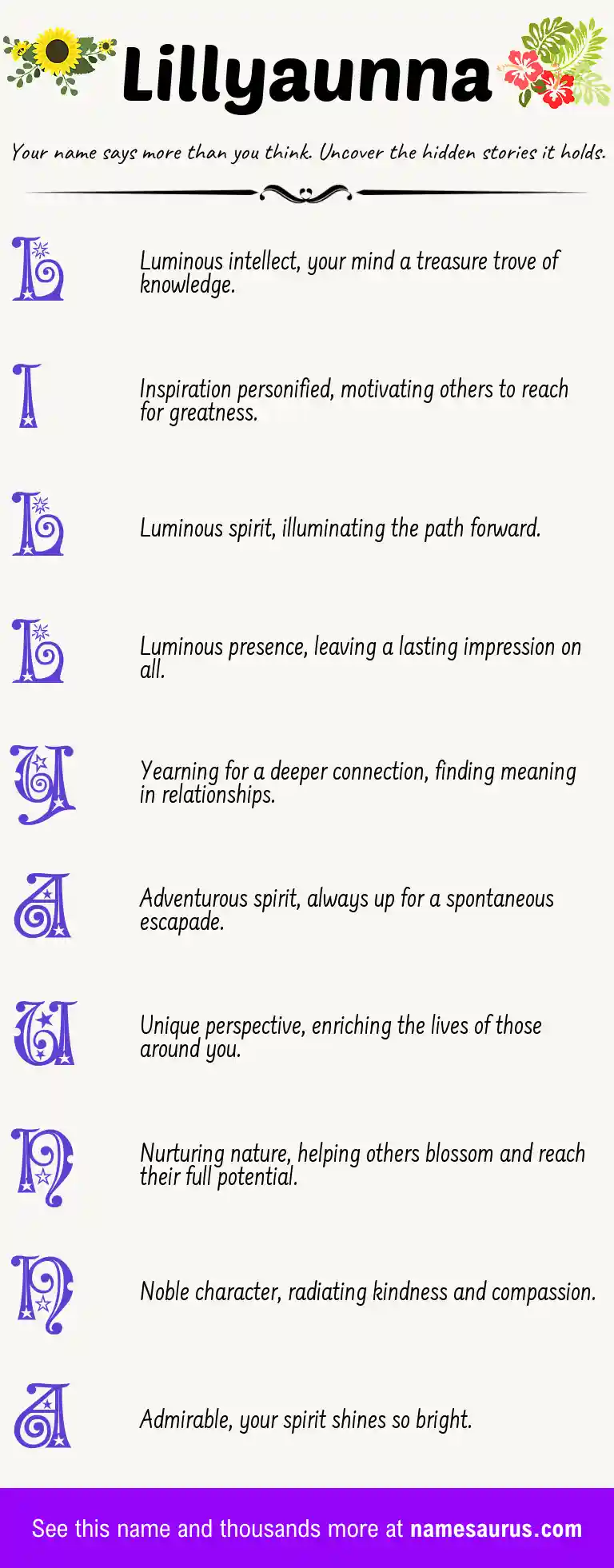 Acrostic poem about Lillyaunna.