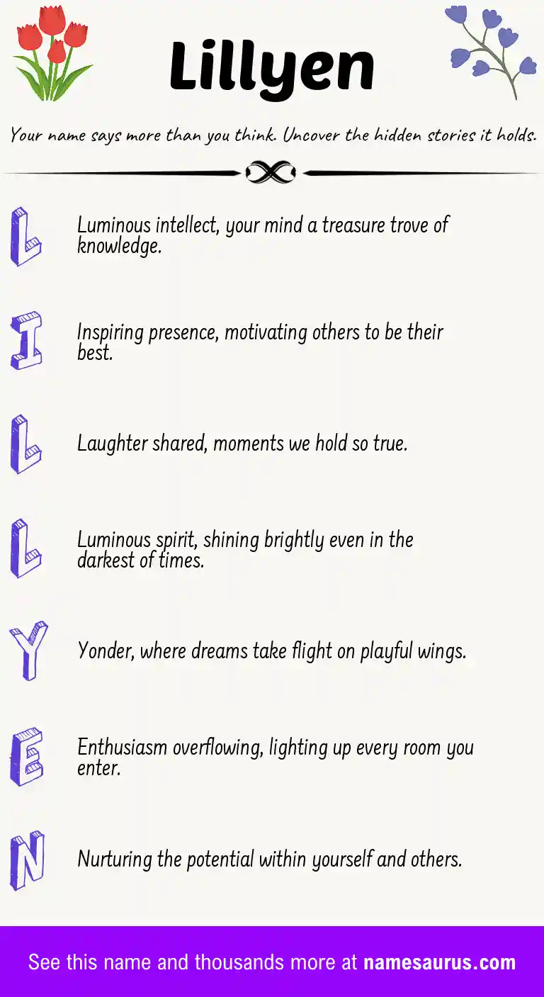 Acrostic poem about Lillyen.