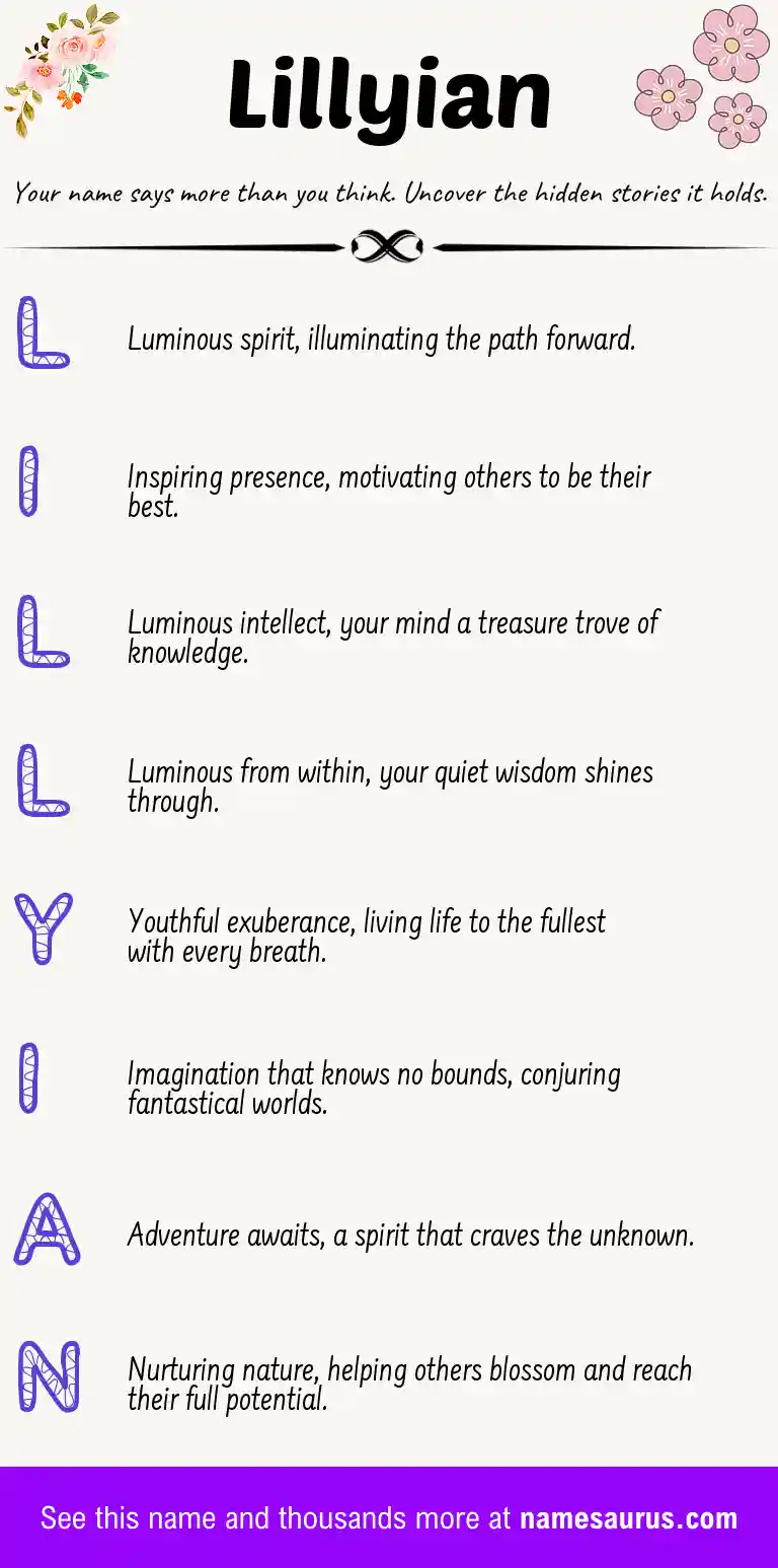 Acrostic poem about Lillyian.