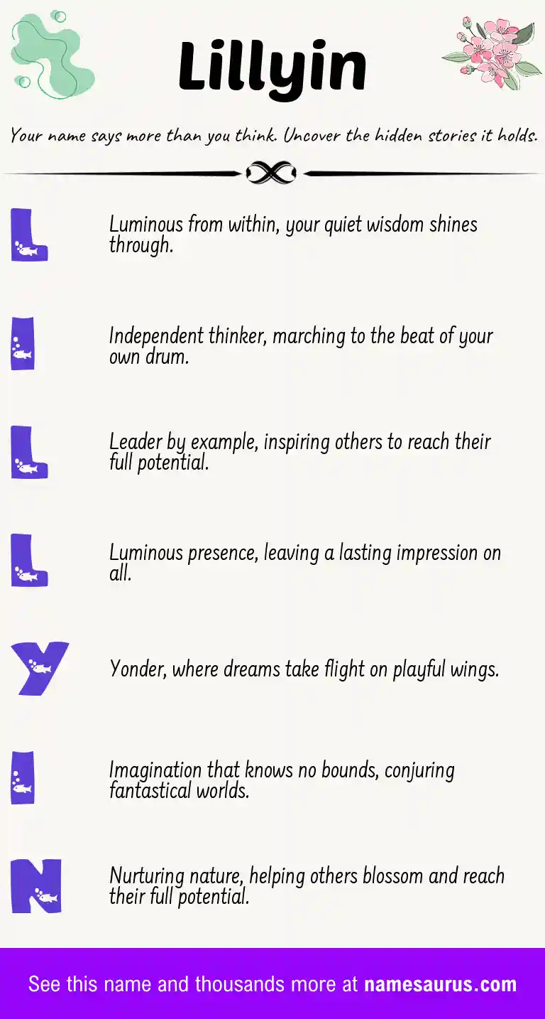 Acrostic poem about Lillyin.