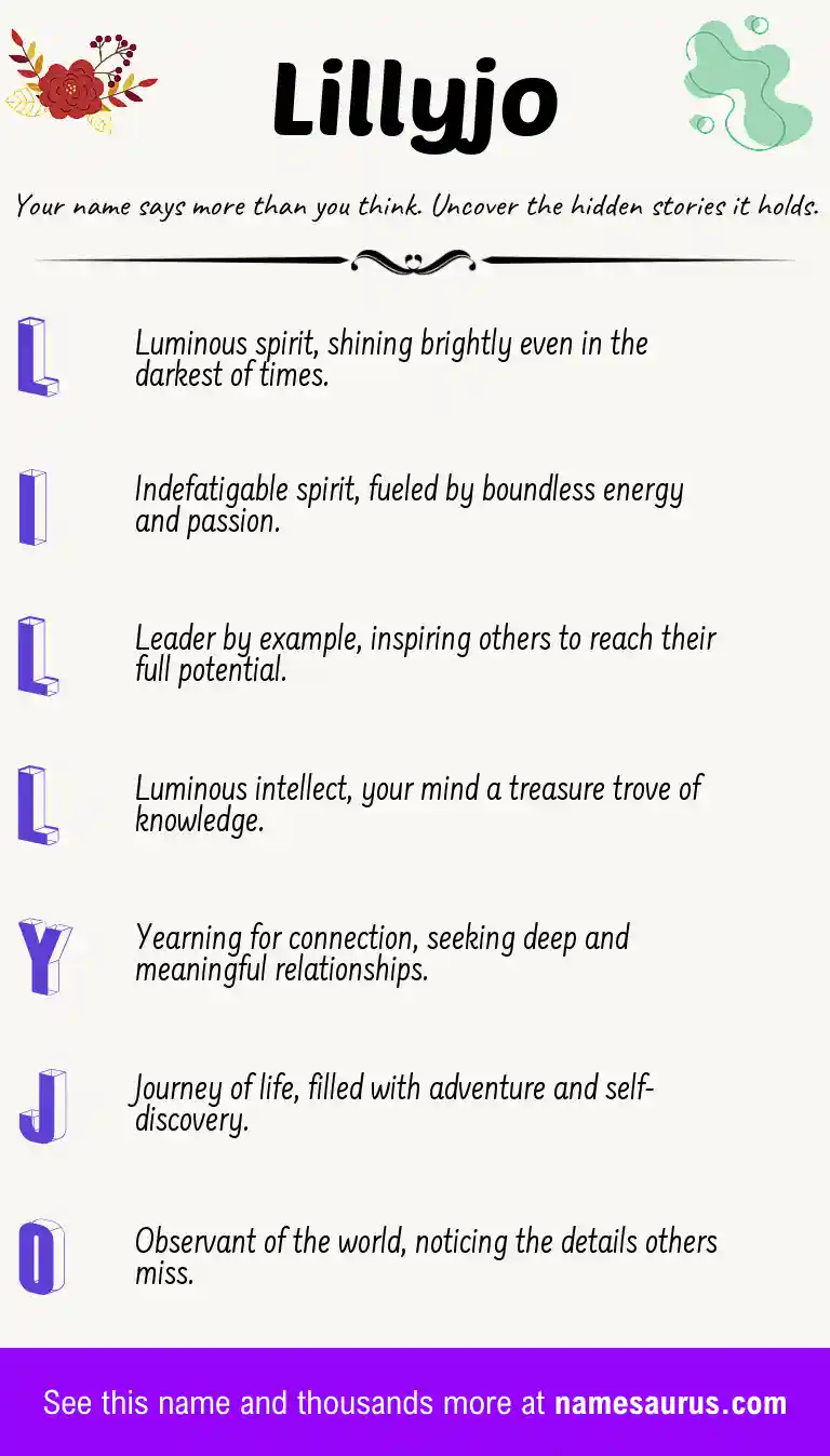 Acrostic poem about Lillyjo.