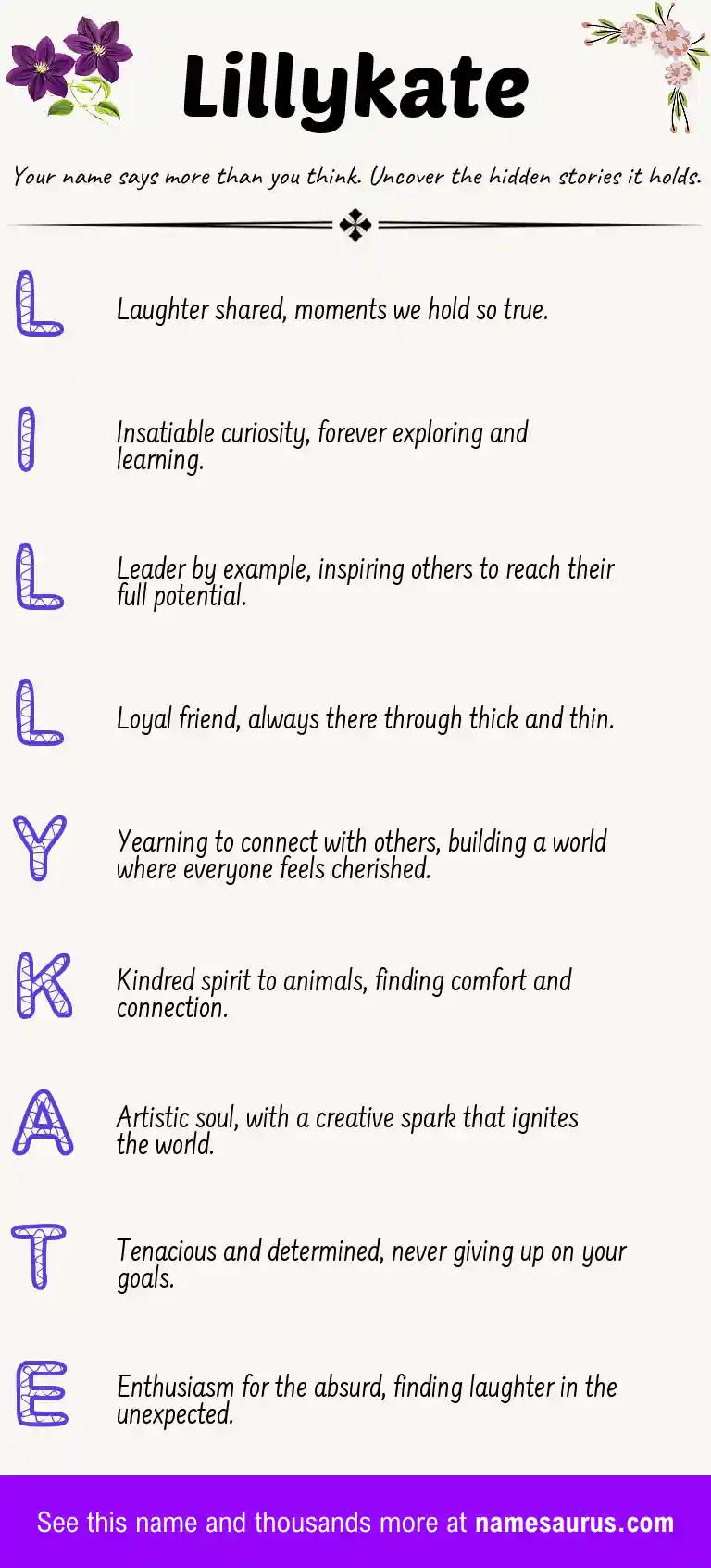 Acrostic poem about Lillykate.