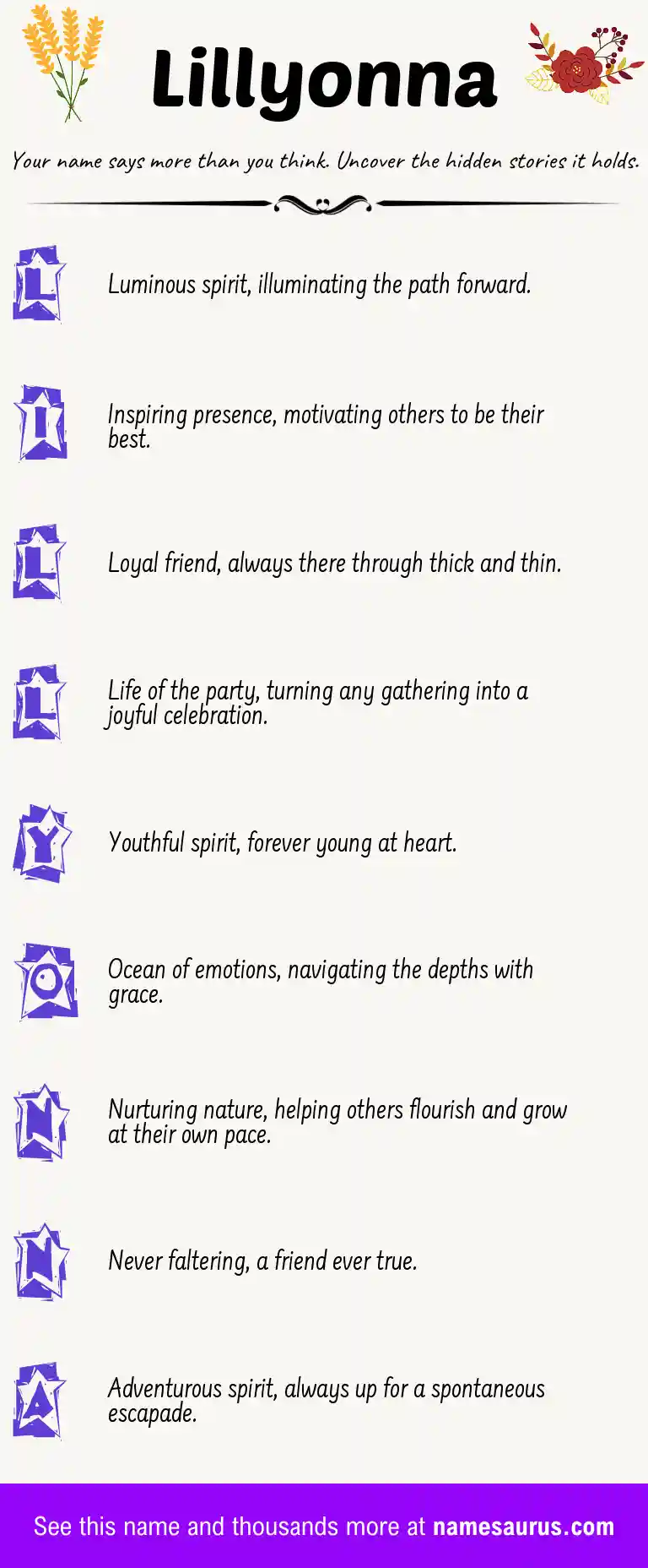 Acrostic poem about Lillyonna.