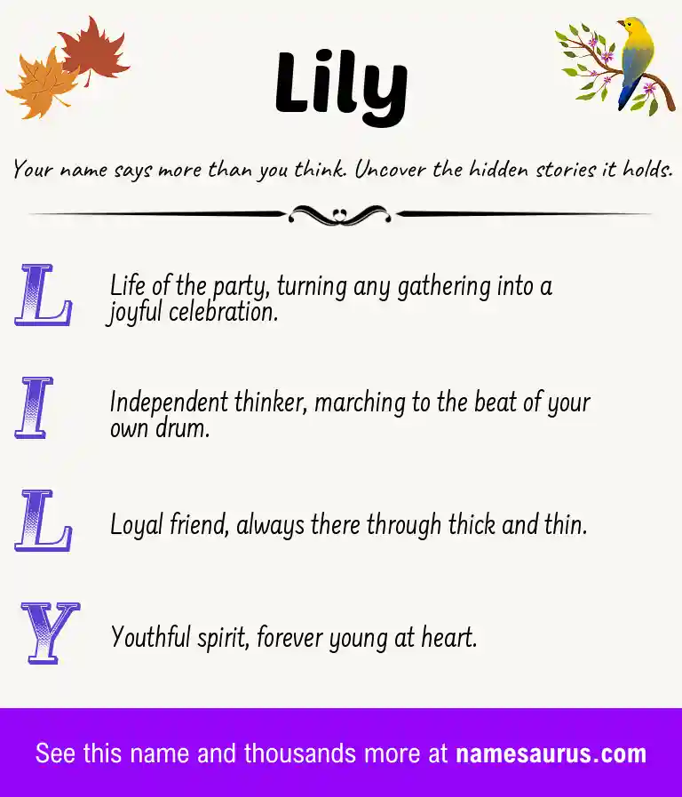 Acrostic poem about Lily.