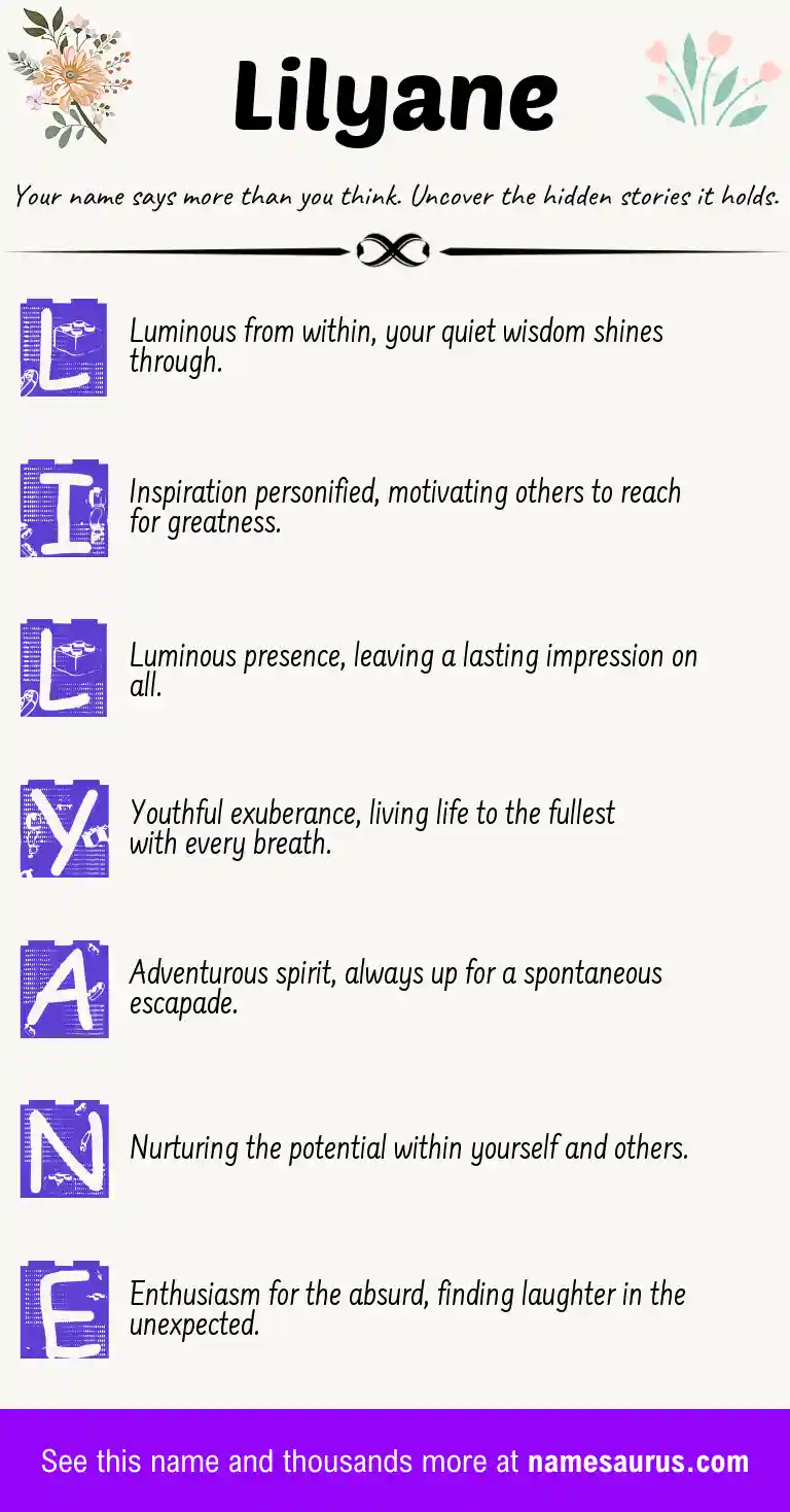 Acrostic poem about Lilyane.