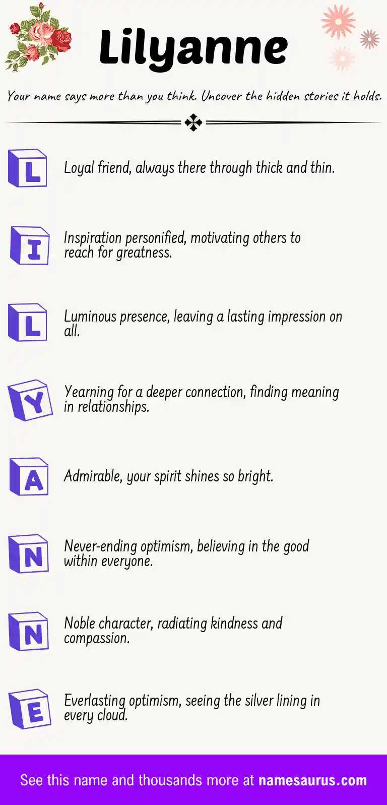 Acrostic poem about Lilyanne.