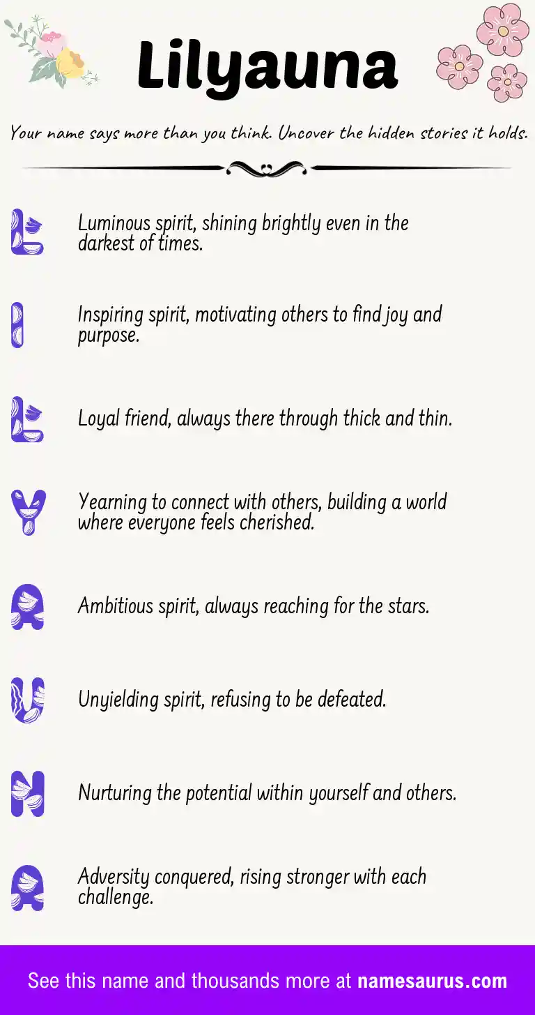 Acrostic poem about Lilyauna.
