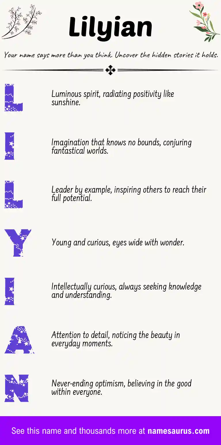 Acrostic poem about Lilyian.