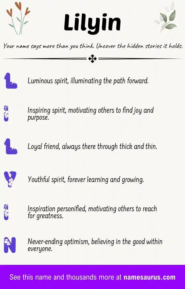Acrostic poem about Lilyin.